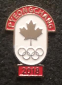 ХОККЕЙ ЗНАЧОК КАНАДА ПЬХЕНЬЯН 2018 ОЛИМПИЙСКИЕ ИГРЫ CANADA OLYMPIC GAME PIN 2