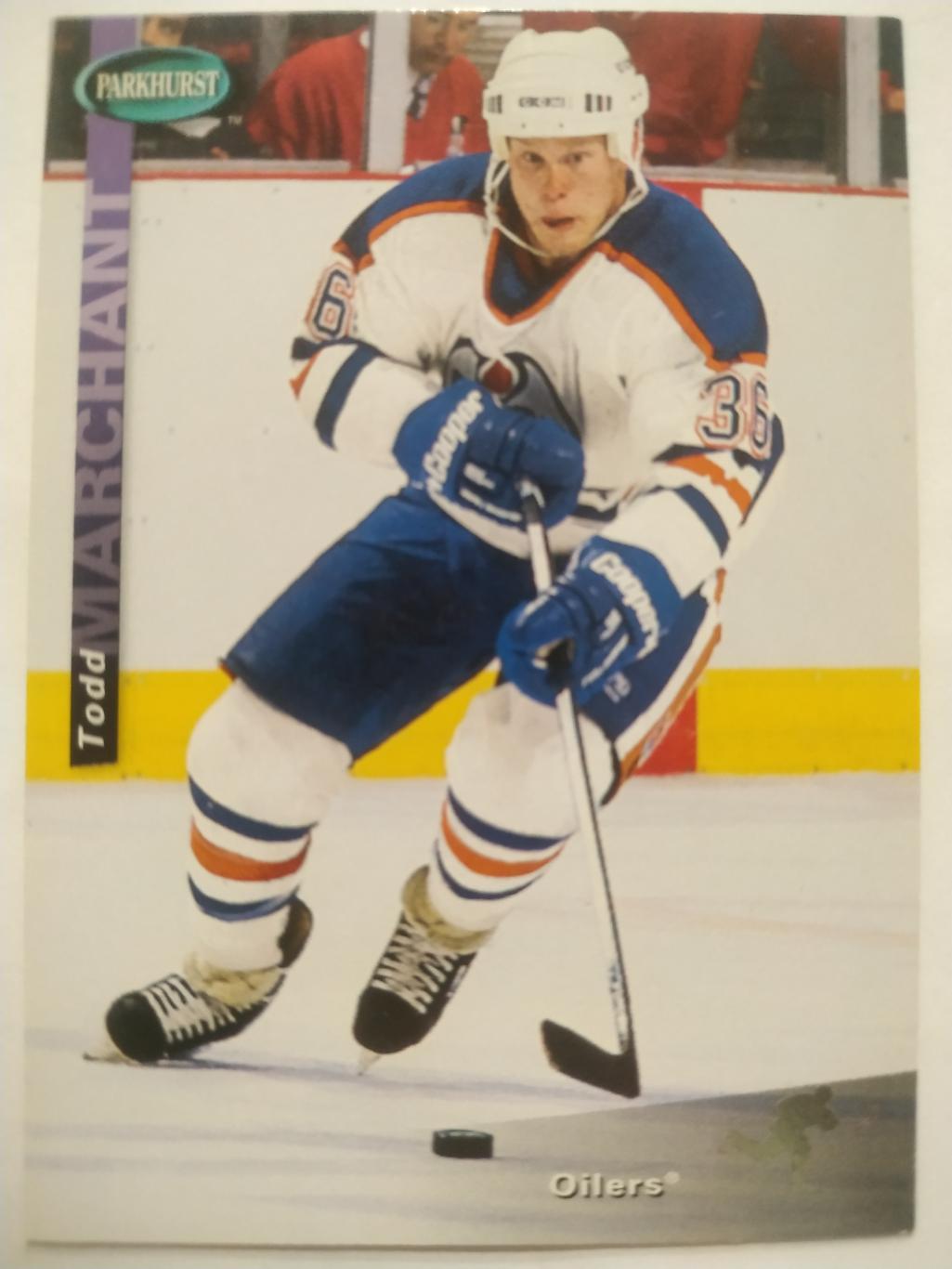 ХОККЕЙ КАРТОЧКА НХЛ PARKHURST 1994-95 NHL TODD MARCHANT EDMONTON OILERS #SE61