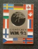 ХОККЕЙ ЗНАЧОК ЧЕМПИОНАТ МИРА ПО ХОККЕЮ 1993 IIHF WORLD HOCKEY CHAMPIONSHIP PIN 1
