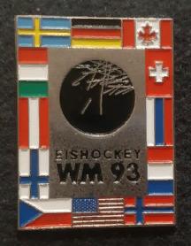 ХОККЕЙ ЗНАЧОК ЧЕМПИОНАТ МИРА ПО ХОККЕЮ 1993 IIHF WORLD HOCKEY CHAMPIONSHIP PIN 2