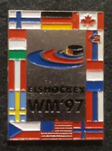 ХОККЕЙ ЗНАЧОК ЧЕМПИОНАТ МИРА ПО ХОККЕЮ 1997 IIHF WORLD HOCKEY CHAMPIONSHIP PIN 1
