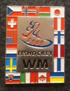 ХОККЕЙ ЗНАЧОК ЧЕМПИОНАТ МИРА ПО ХОККЕЮ 2000 IIHF WORLD HOCKEY CHAMPIONSHIP PIN
