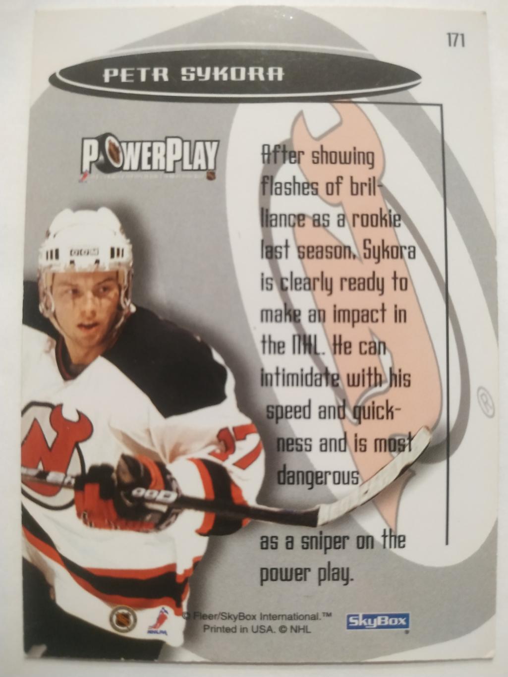 ХОККЕЙ КАРТОЧКА НХЛ IMPACT SKYBOX 1996-97 PETR SYKORA NEW JERSEY DEVILS #171 1