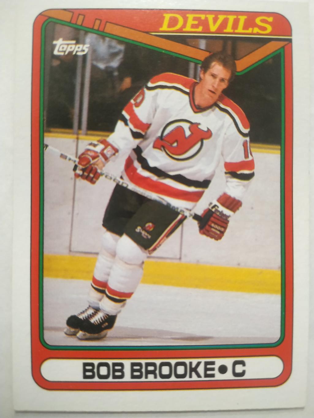 ХОККЕЙ КАРТОЧКА НХЛ TOPPS 1990-91 NHL BOB BROOKE NEW JERSEY DEVILS #105