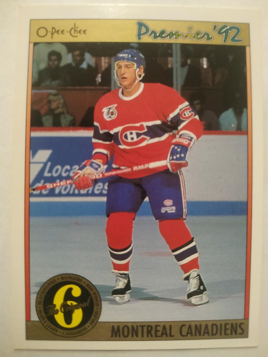 ХОККЕЙ КАРТОЧКА НХЛ O-PEE-CHEE PREMIER 1991-92 NHL ALAIN COTE MONTREAL #188