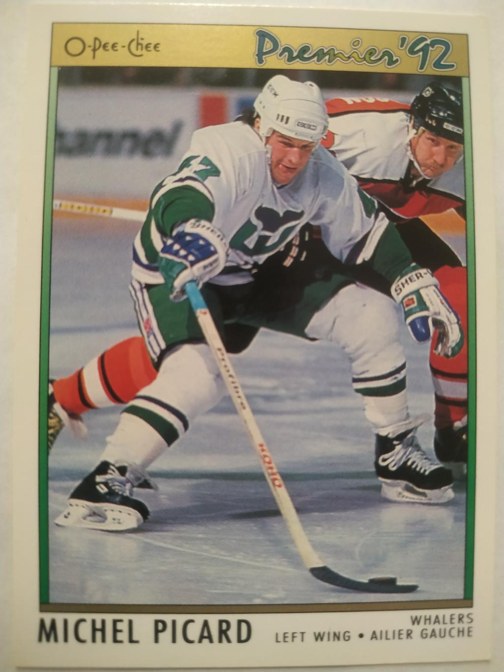 ХОККЕЙ КАРТОЧКА НХЛ O-PEE-CHEE PREMIER 1991-92 NHL MICHEL PICARD WHALERS #20
