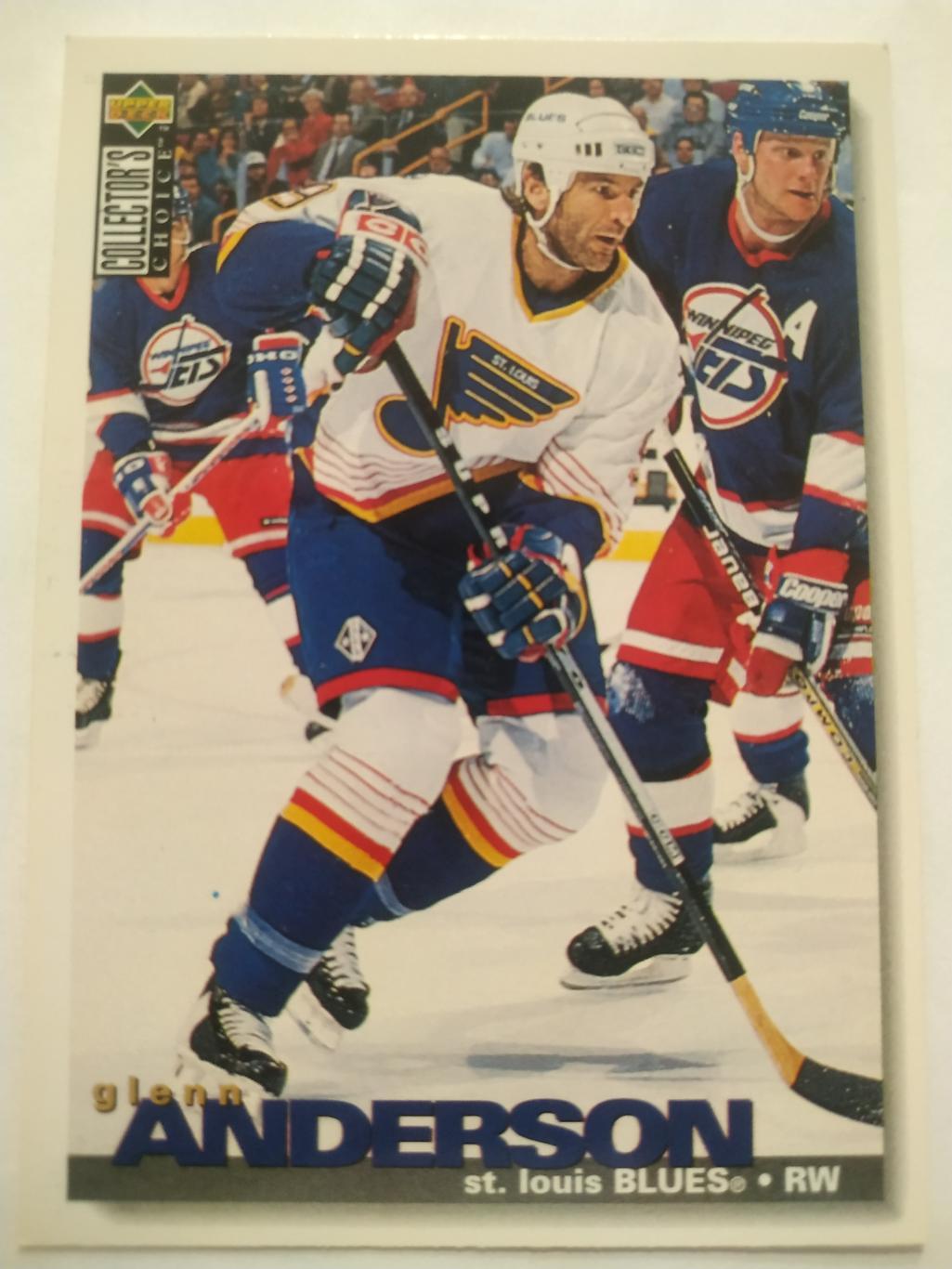 ХОККЕЙ КАРТОЧКА НХЛ UPPER DECK 1995-96 NHL GLENN ANDERSON ST. LOUIS BLUES #46