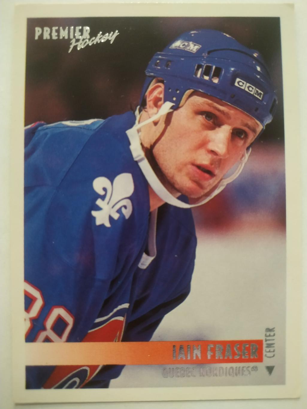 ХОККЕЙ КАРТОЧКА НХЛ TOPPS PREMIER HOCKEY 1994-95 NHL IAIN FRASER NORDIQUES #7