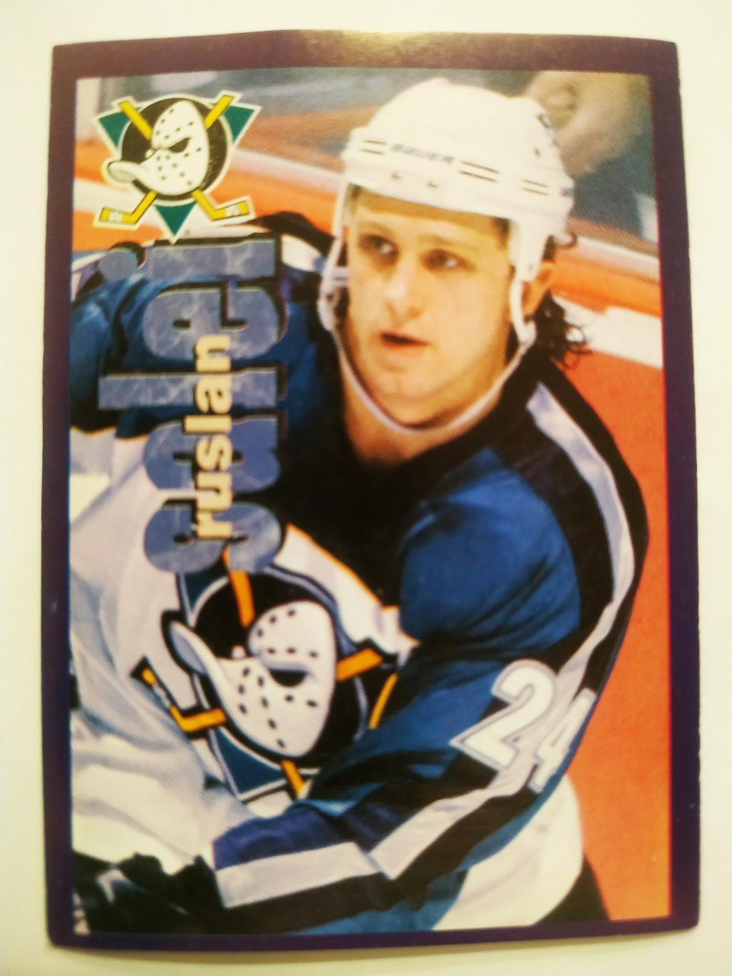 ХОККЕЙ НАКЛЕЙКА НХЛ ПАНИНИ 1998-1999 КОЛЛЕКЦИЯ NHL PANINI RUSLAN SALEI #174