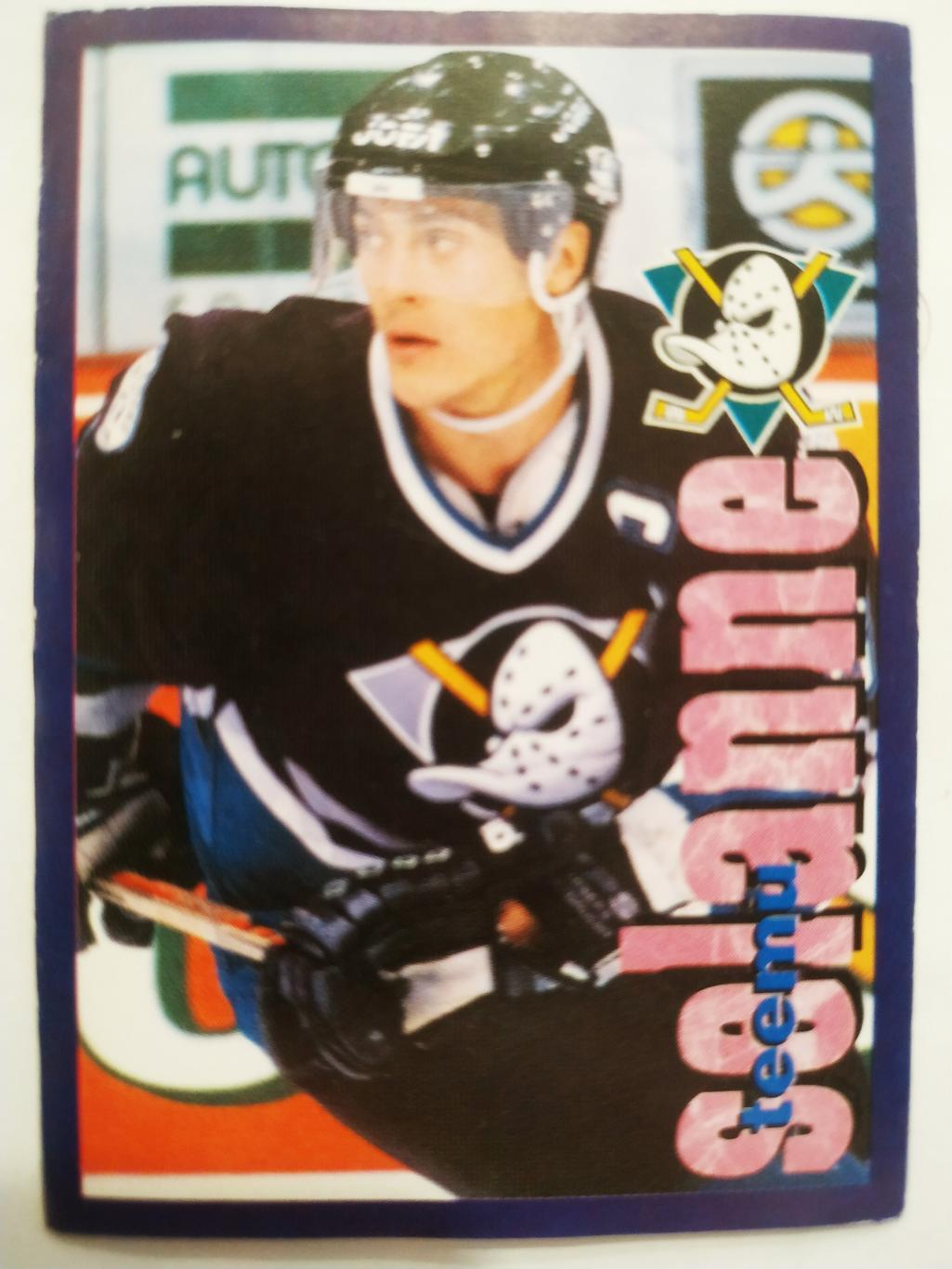ХОККЕЙ НАКЛЕЙКА НХЛ ПАНИНИ 1998-1999 КОЛЛЕКЦИЯ NHL PANINI TEEMU SELANNE #1