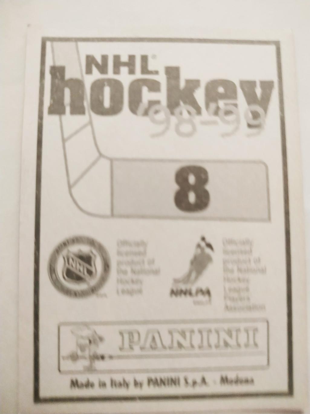 ХОККЕЙ НАКЛЕЙКА НХЛ ПАНИНИ 1998-1999 КОЛЛЕКЦИЯ NHL PANINI DIMITRI KHRISTICH #8 1
