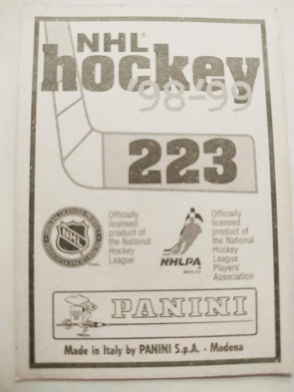 ХОККЕЙ НАКЛЕЙКА НХЛ ПАНИНИ 1998-1999 КОЛЛЕКЦИЯ NHL PANINI DOMINIK HASEK #223 1