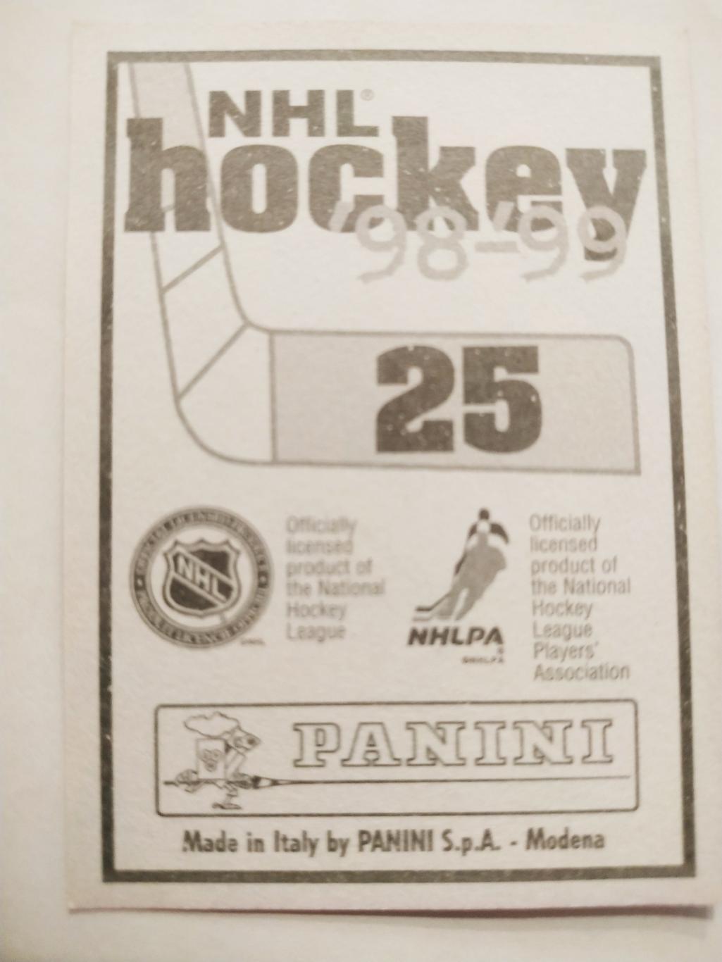 ХОККЕЙ НАКЛЕЙКА НХЛ ПАНИНИ 1998-1999 КОЛЛЕКЦИЯ NHL PANINI NELSON EMERSON #25 1