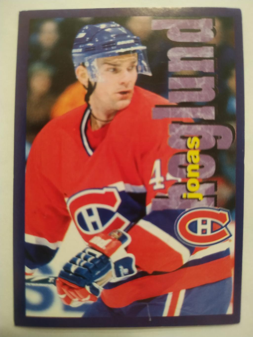 ХОККЕЙ НАКЛЕЙКА НХЛ ПАНИНИ 1998-1999 КОЛЛЕКЦИЯ NHL PANINI JONAS HOGLUND #38