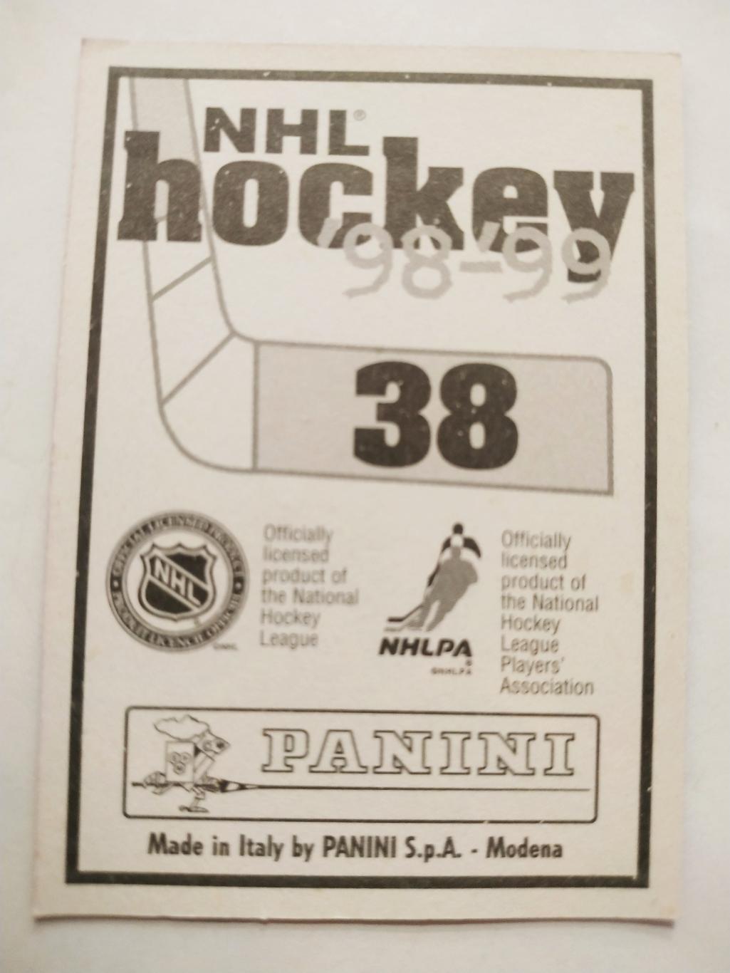 ХОККЕЙ НАКЛЕЙКА НХЛ ПАНИНИ 1998-1999 КОЛЛЕКЦИЯ NHL PANINI JONAS HOGLUND #38 1