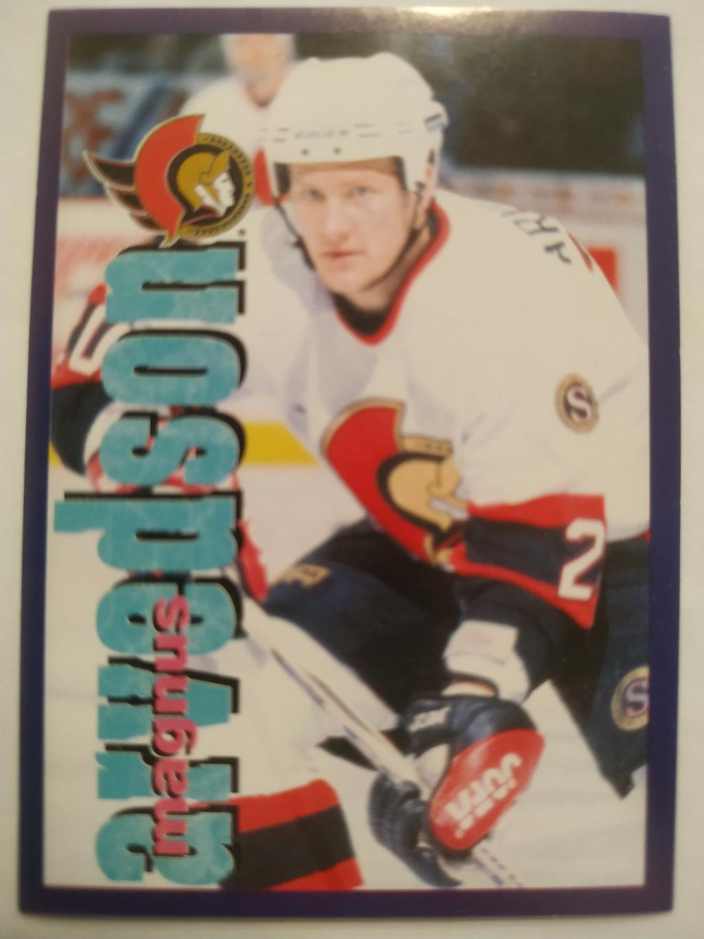 ХОККЕЙ НАКЛЕЙКА НХЛ ПАНИНИ 1998-1999 КОЛЛЕКЦИЯ NHL PANINI MAGNUS ARVEDSON #44