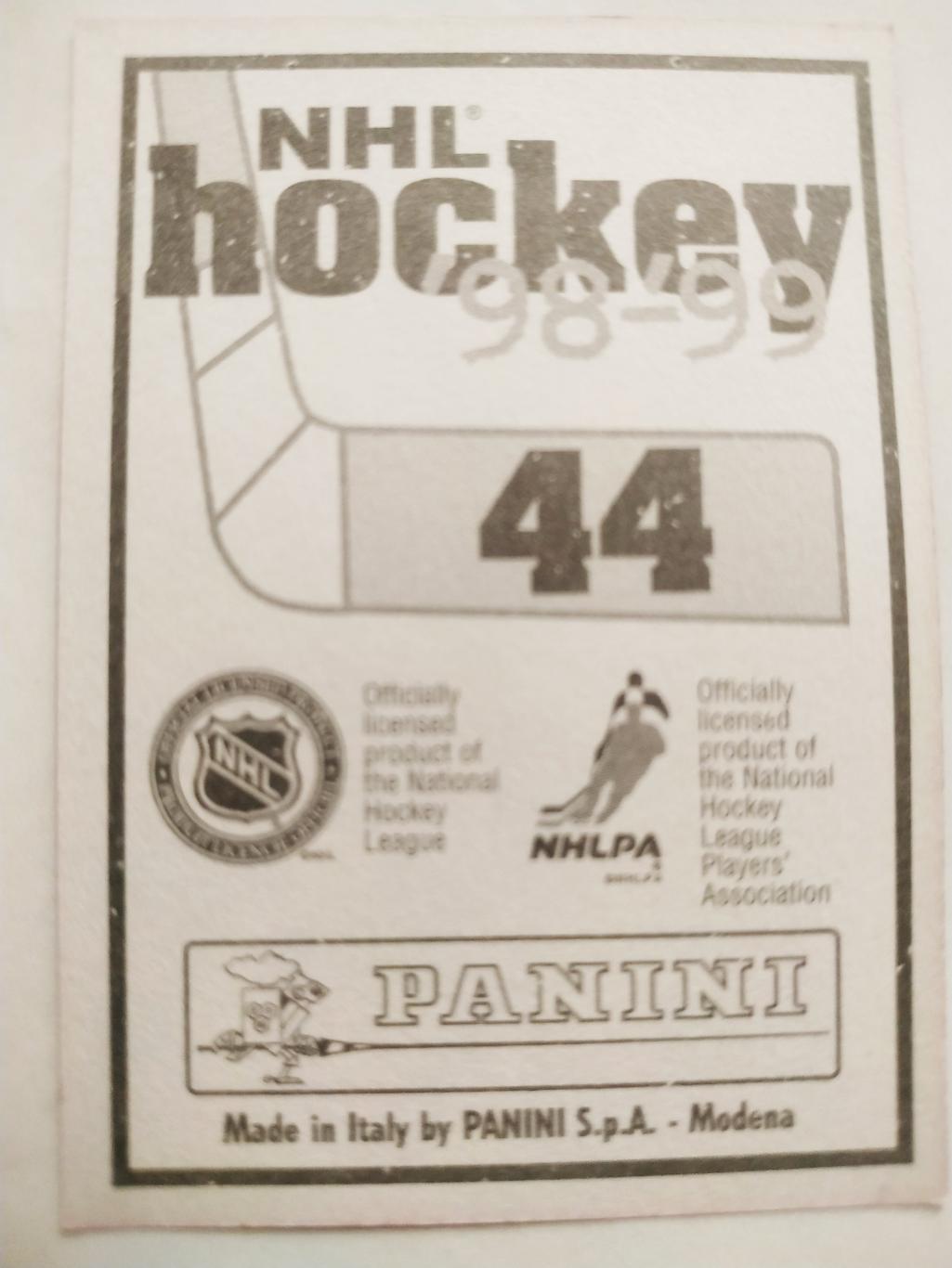 ХОККЕЙ НАКЛЕЙКА НХЛ ПАНИНИ 1998-1999 КОЛЛЕКЦИЯ NHL PANINI MAGNUS ARVEDSON #44 1