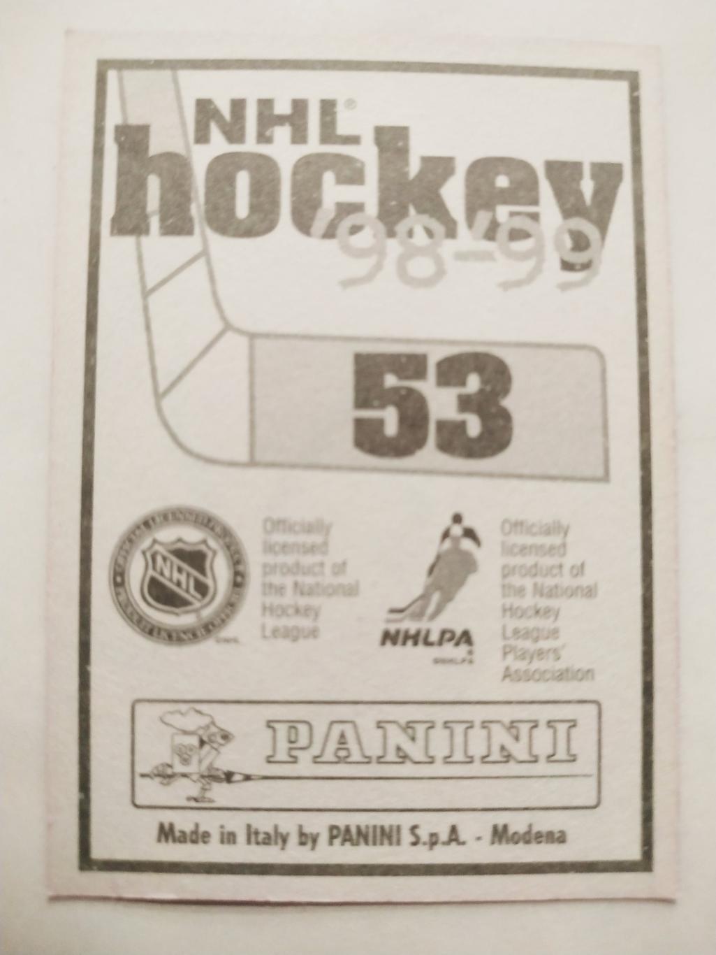 ХОККЕЙ НАКЛЕЙКА НХЛ ПАНИНИ 1998-1999 КОЛЛЕКЦИЯ NHL PANINI ALEXEI MOROZOV #53 1