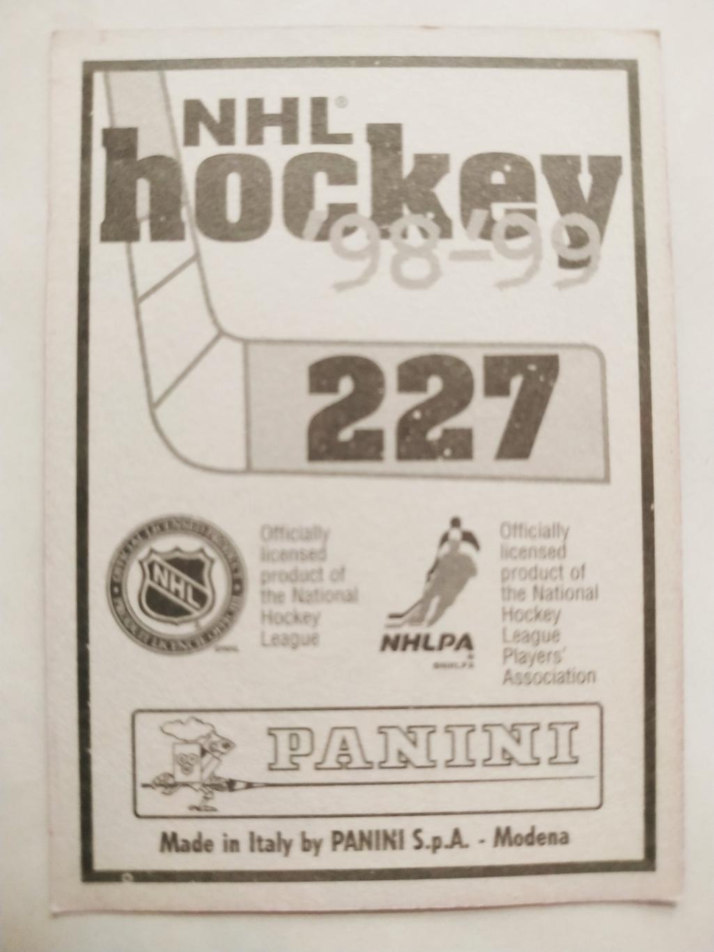 ХОККЕЙ НАКЛЕЙКА НХЛ ПАНИНИ 1998-1999 КОЛЛЕКЦИЯ NHL PANINI RON FRANCIS #227 1