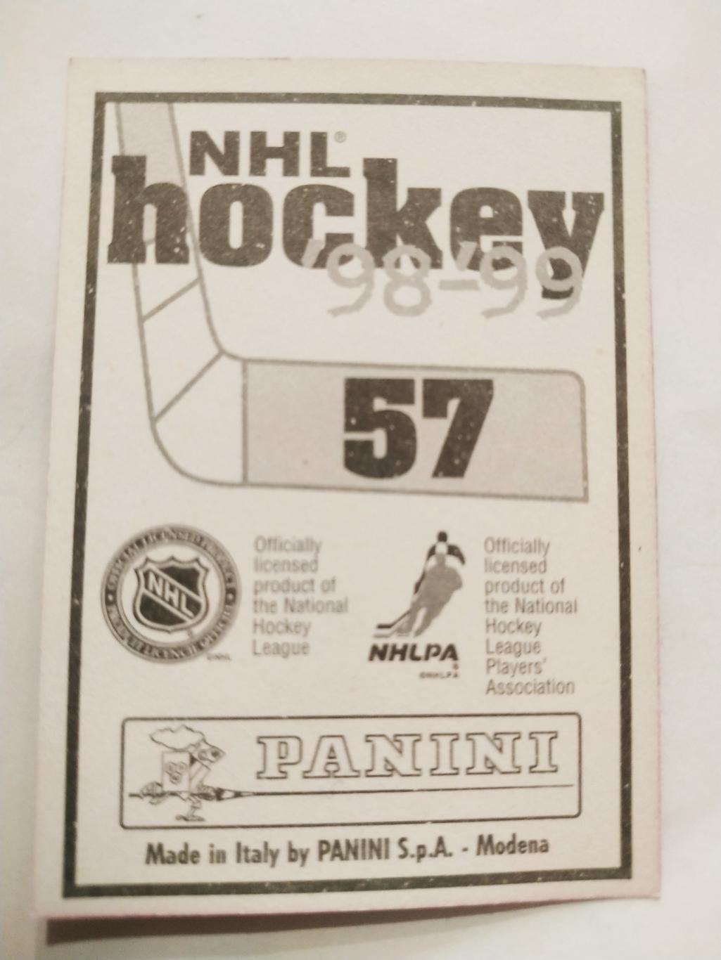 ХОККЕЙ НАКЛЕЙКА НХЛ ПАНИНИ 1998-1999 КОЛЛЕКЦИЯ NHL PANINI ROBERT SVEHLA #57 1