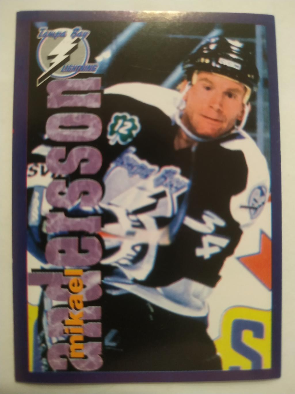 ХОККЕЙ НАКЛЕЙКА НХЛ ПАНИНИ 1998-1999 КОЛЛЕКЦИЯ NHL PANINI MIKAEL ANDERSSON #102