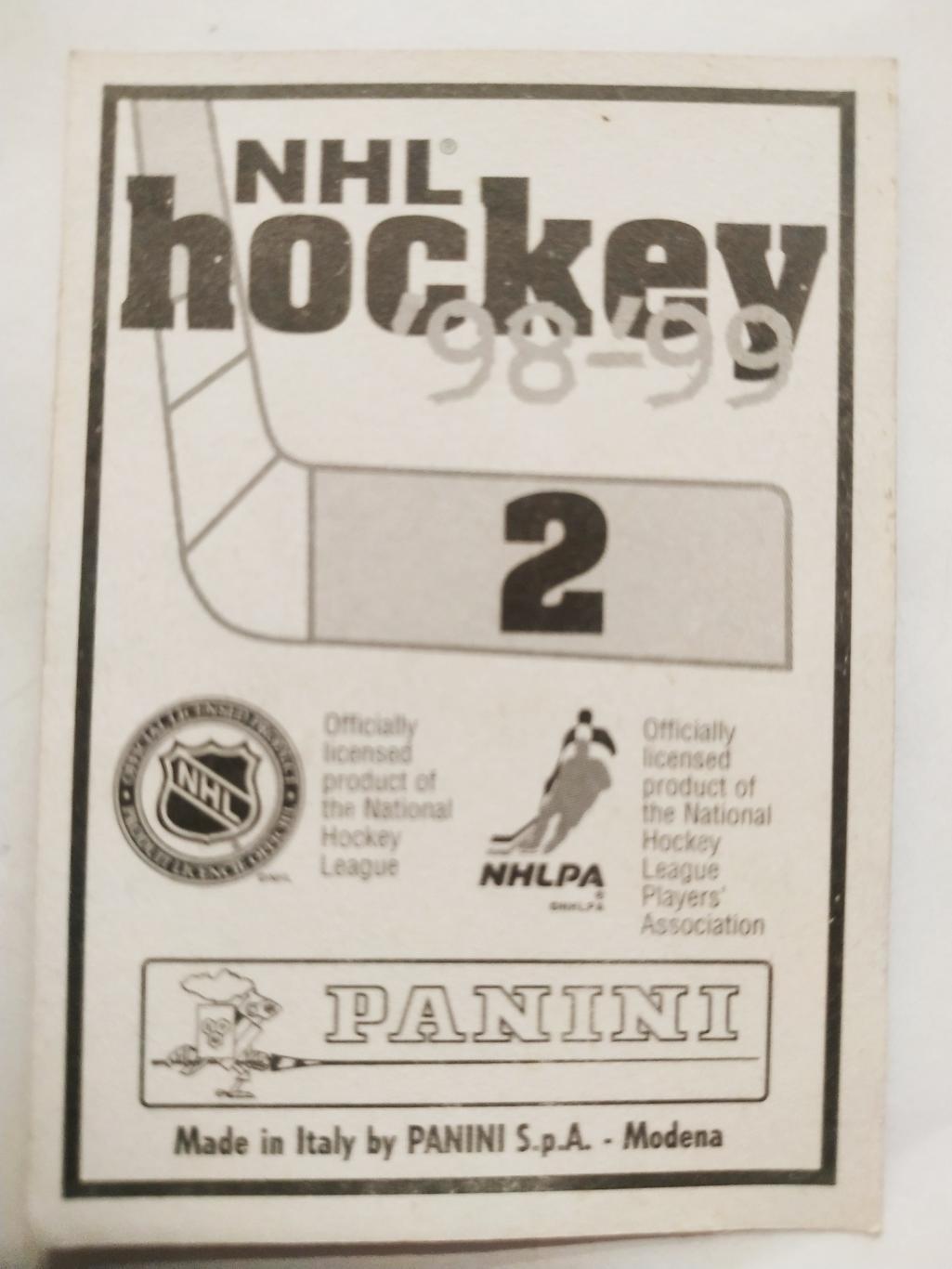 ХОККЕЙ НАКЛЕЙКА НХЛ ПАНИНИ 1998-1999 КОЛЛЕКЦИЯ NHL PANINI PETER BONDRA #2 1