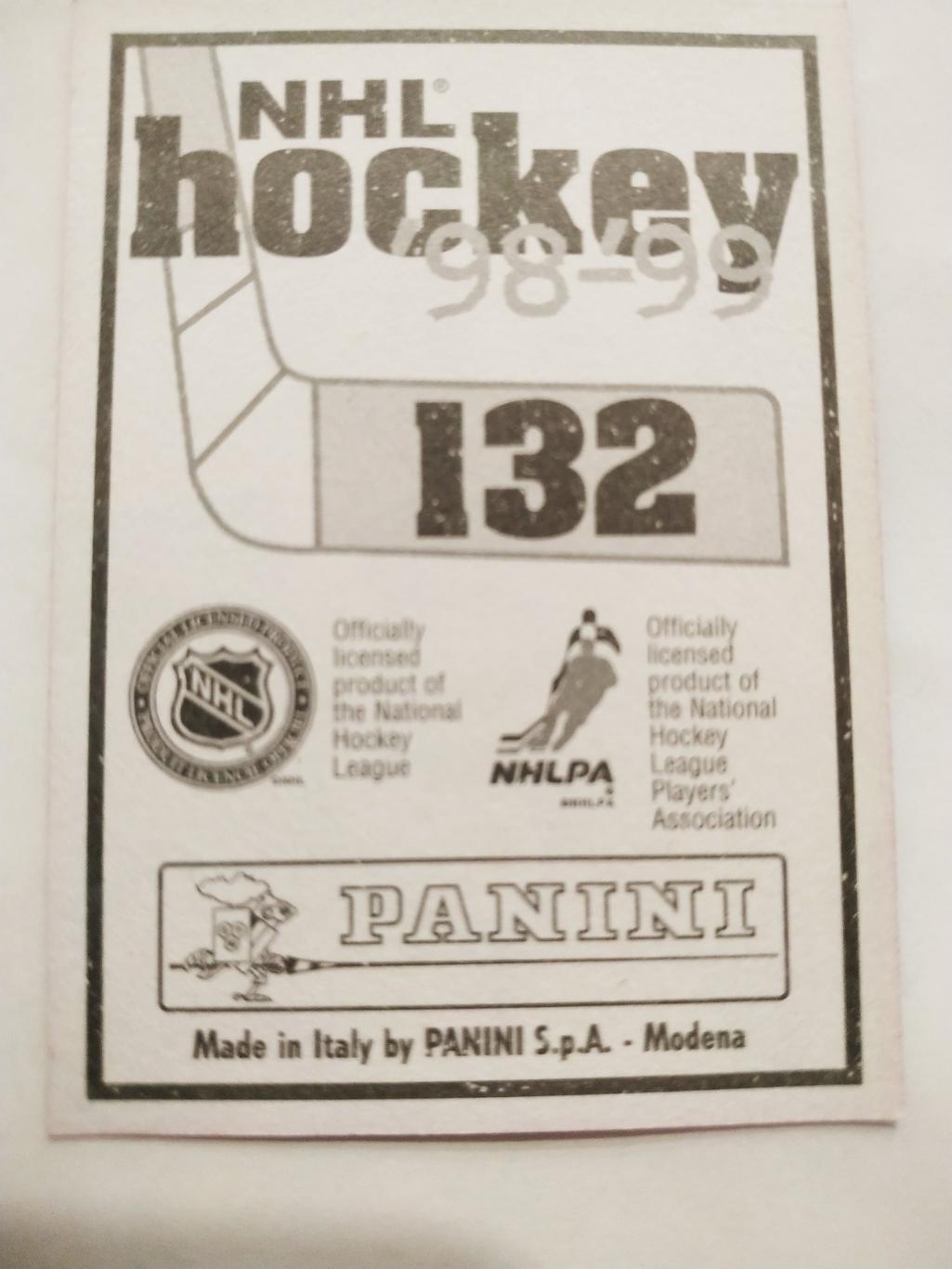 ХОККЕЙ НАКЛЕЙКА НХЛ ПАНИНИ 1998-1999 КОЛЛЕКЦИЯ NHL PANINI VYACHESLAV KOZLOV #132 1