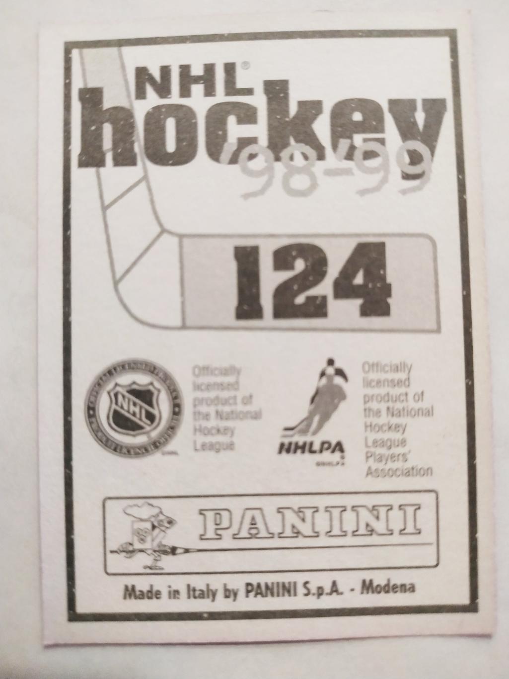 ХОККЕЙ НАКЛЕЙКА НХЛ ПАНИНИ 1998-1999 КОЛЛЕКЦИЯ NHL PANINI SERGEI ZUBOV #124 1