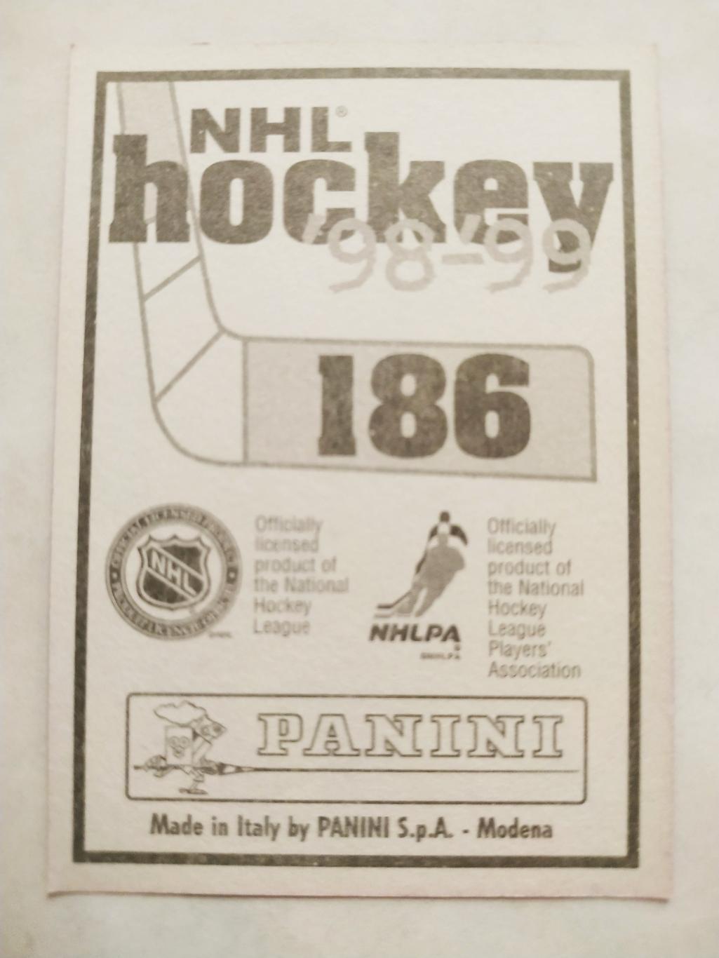 ХОККЕЙ НАКЛЕЙКА НХЛ ПАНИНИ 1998-1999 КОЛЛЕКЦИЯ NHL PANINI ALEXEI GUSAROV #186 1