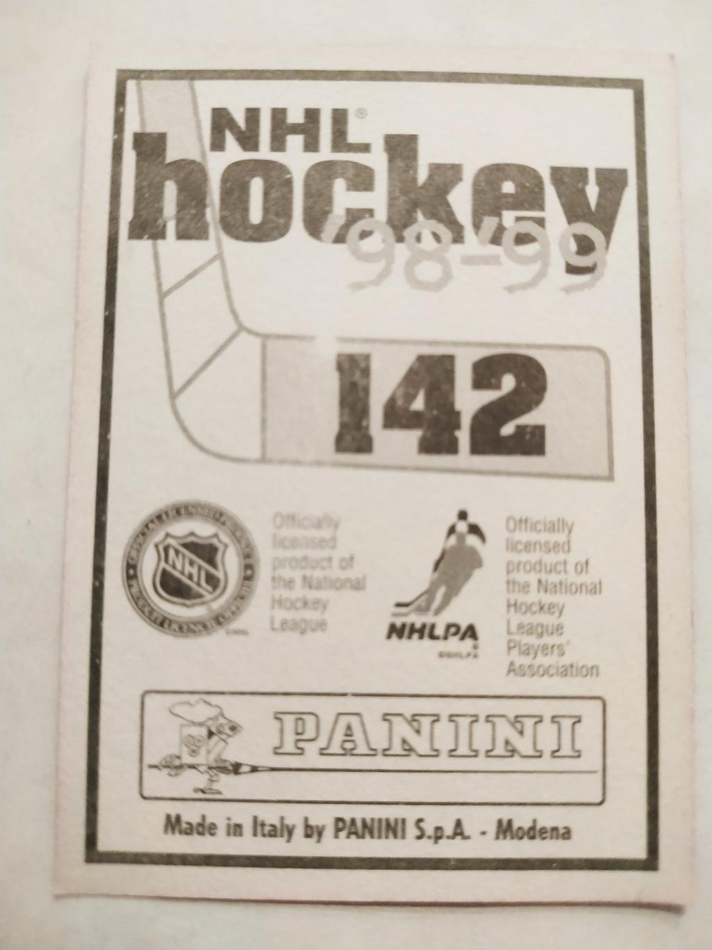 ХОККЕЙ НАКЛЕЙКА НХЛ ПАНИНИ 1998-1999 КОЛЛЕКЦИЯ NHL PANINI SCOTT WALKER #142 1