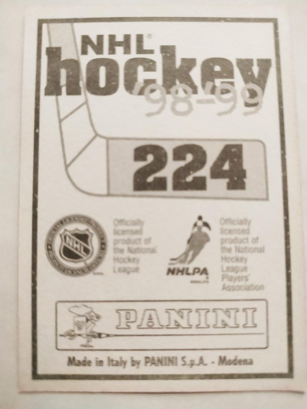 ХОККЕЙ НАКЛЕЙКА НХЛ ПАНИНИ 1998-1999 КОЛЛЕКЦИЯ NHL PANINI ROB BLAKE #224 1