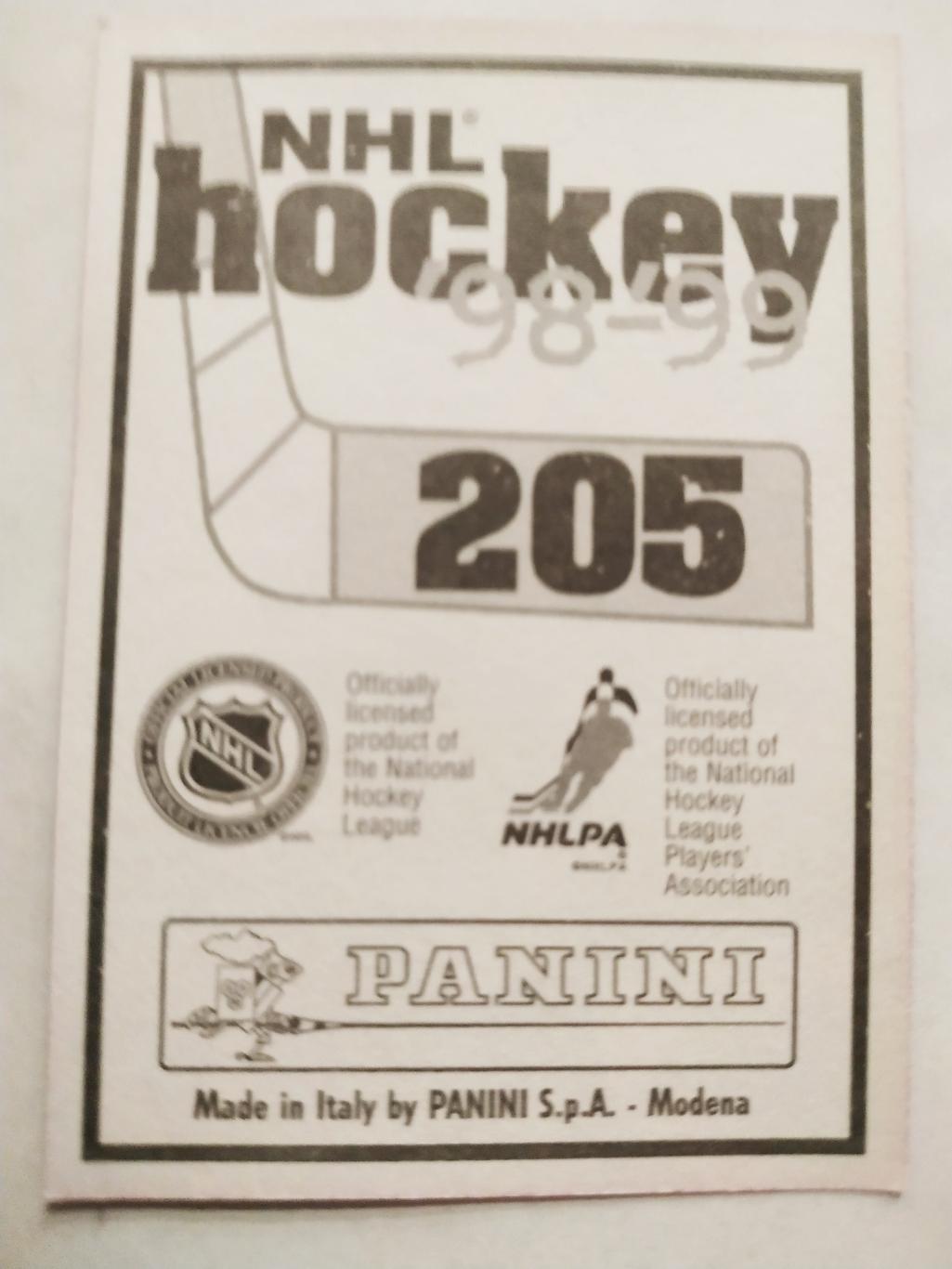 ХОККЕЙ НАКЛЕЙКА НХЛ ПАНИНИ 1998-1999 КОЛЛЕКЦИЯ NHL PANINI ROB BLAKE #205 1