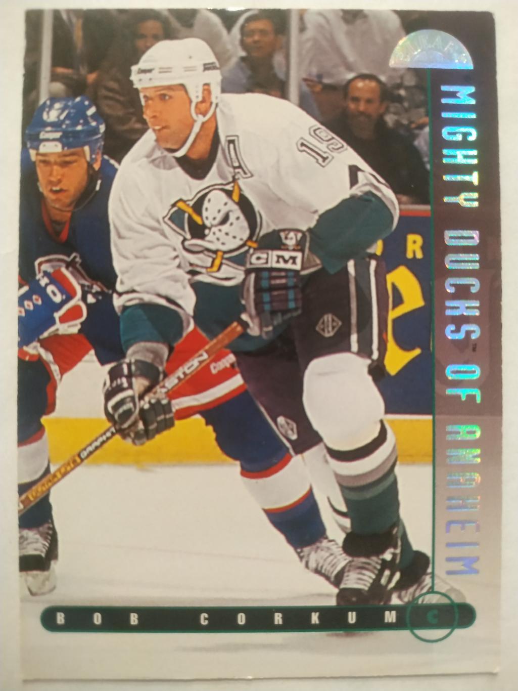ХОККЕЙ КАРТОЧКА НХЛ DONRUSS LEAF 1995-96 BOB CORKUM MIGHTY DUCKS ANAHEIM #300