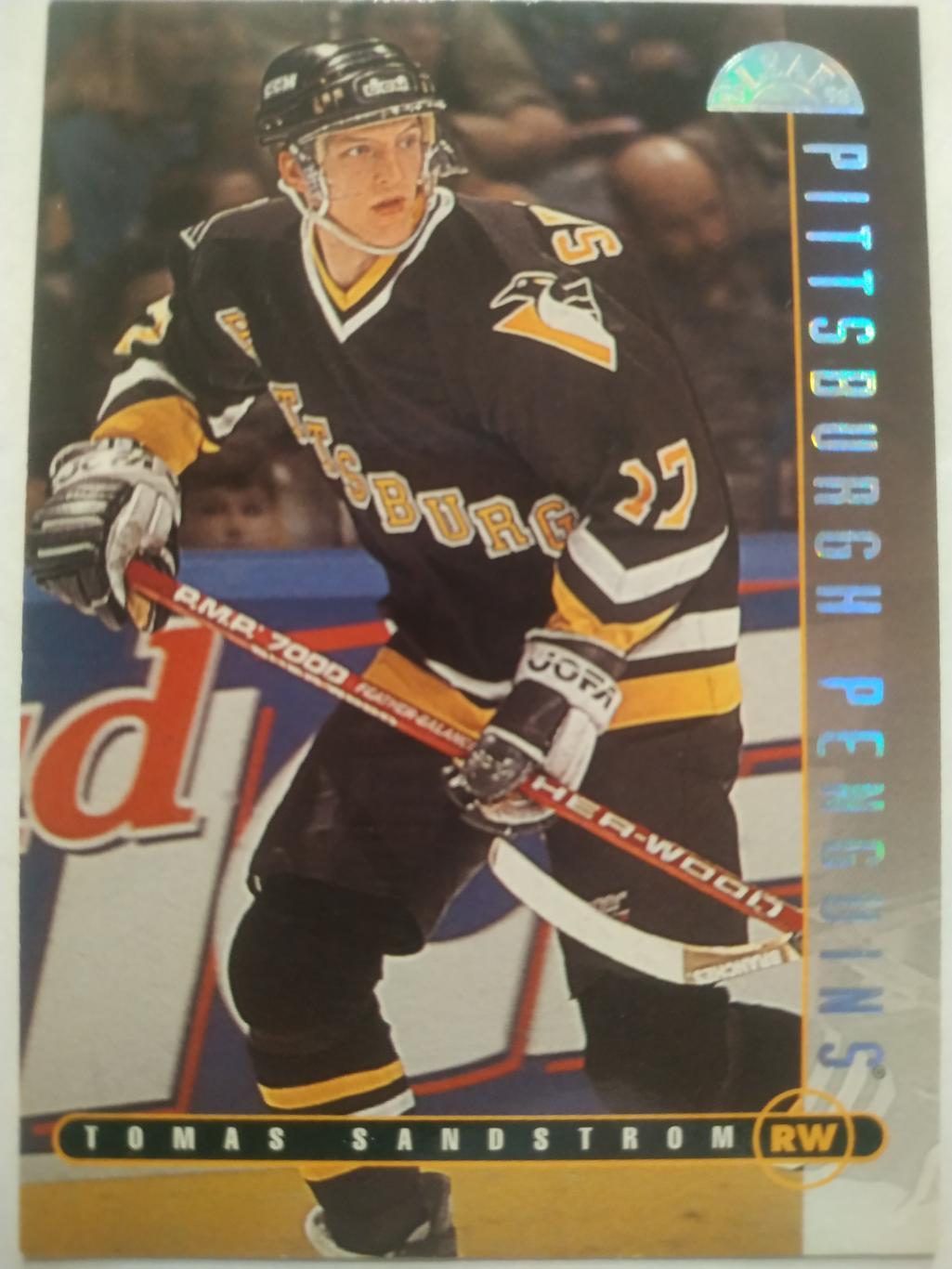 ХОККЕЙ КАРТОЧКА НХЛ DONRUSS LEAF 1995-96 TOMAS SANDSTROM PITTSBURGH #265