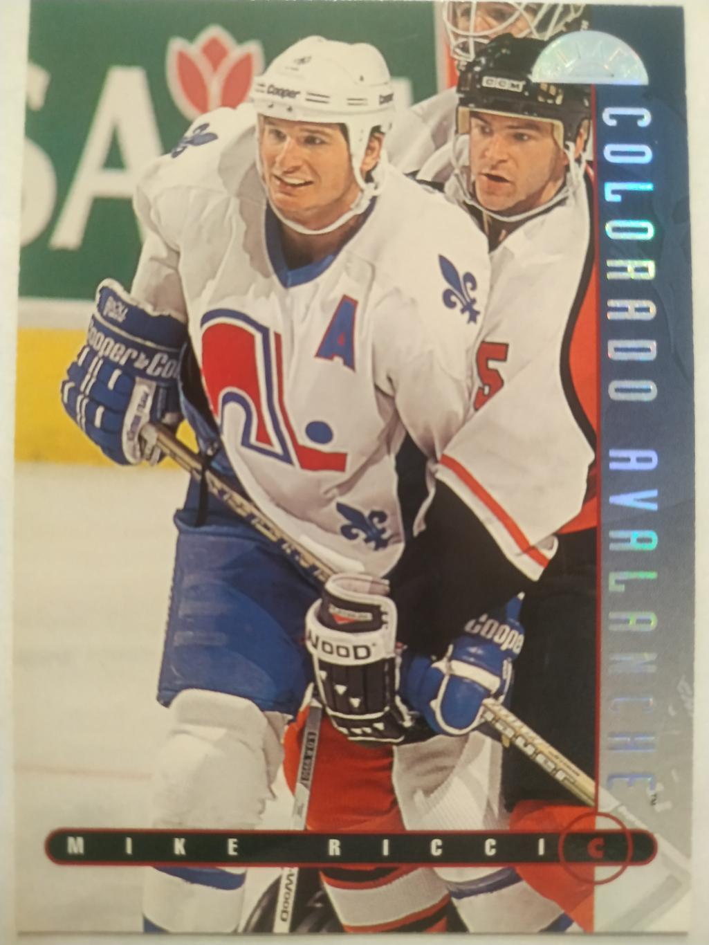 ХОККЕЙ КАРТОЧКА НХЛ DONRUSS LEAF 1995-96 MIKE RICCI COLORADO AVALANCHE #156
