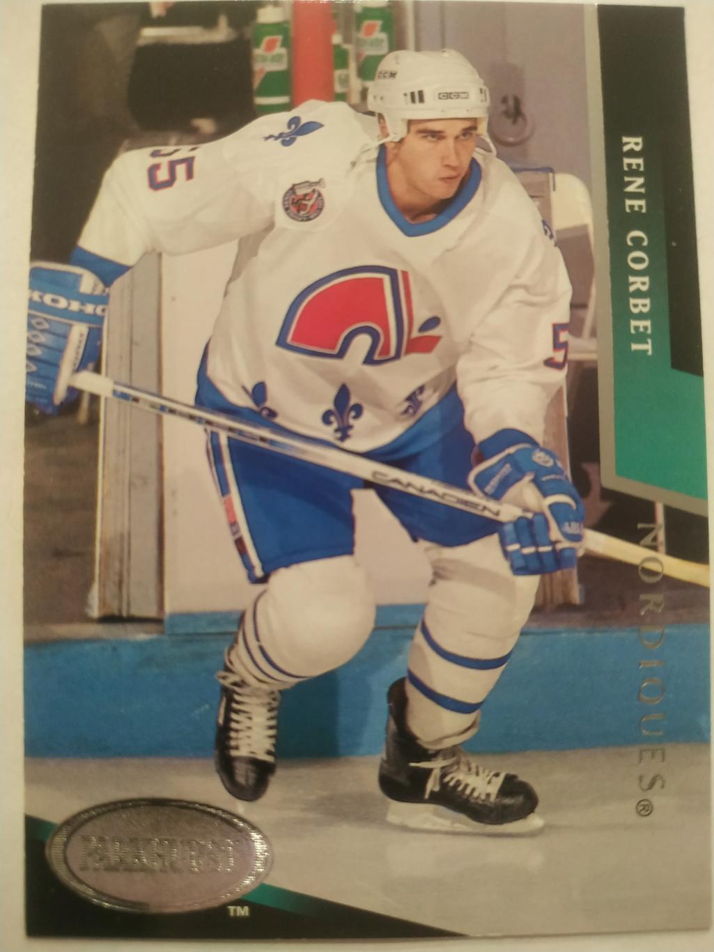 ХОККЕЙ КАРТОЧКА НХЛ PARKHURST 1993-94 NHL RENE CORBET QUEBEC NORDIQUES #433