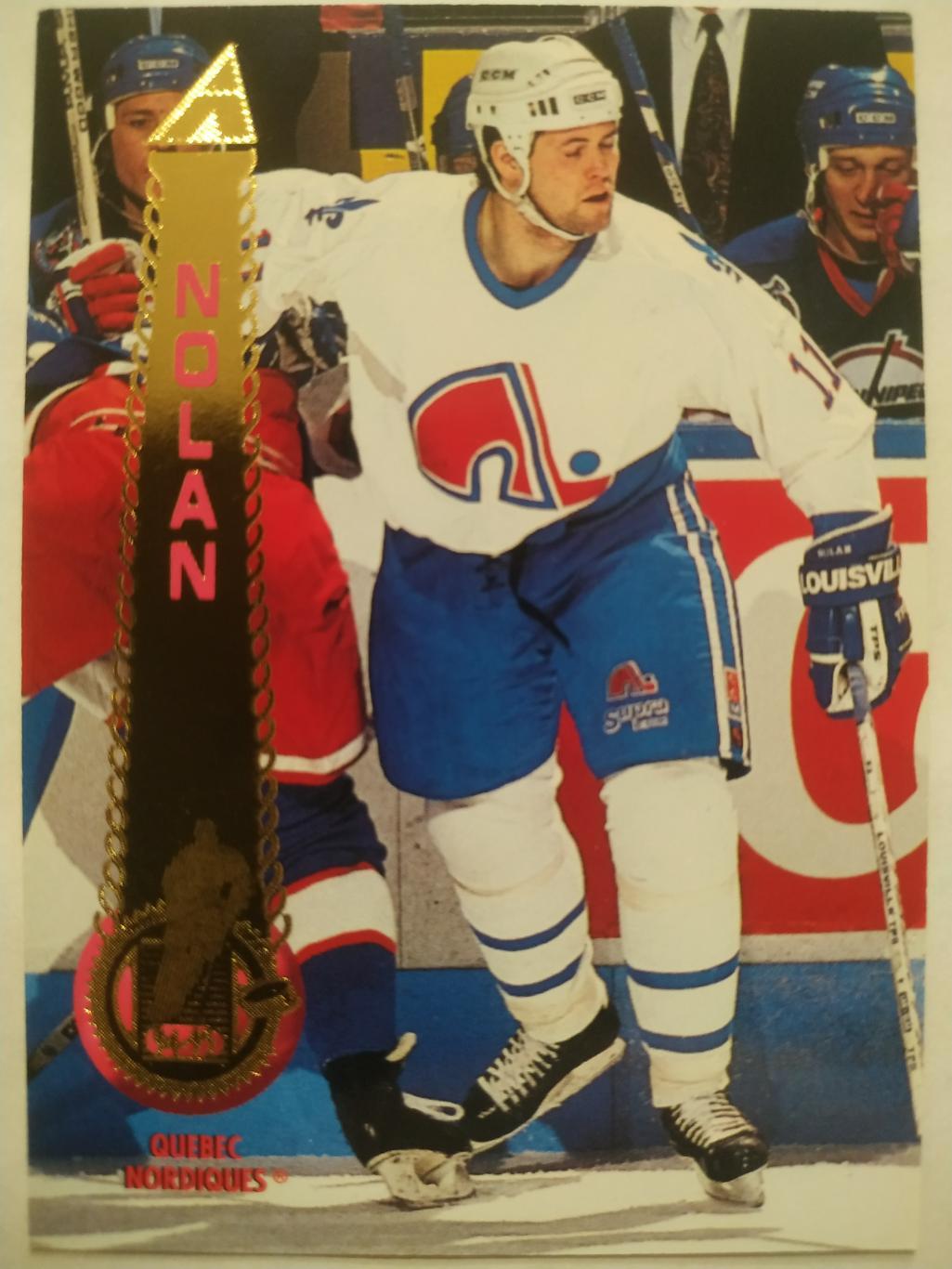ХОККЕЙ КАРТОЧКА НХЛ PINNACLE 1994-95 NHL OWEN NOLAN QUEBEC NORDIQUES #76