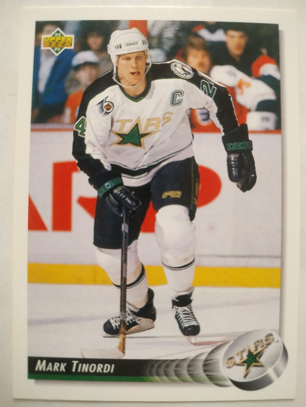 ХОККЕЙ КАРТОЧКА НХЛ UPPER DECK 1992-93 NHL MARK TINORDI DALLAS STARS #73