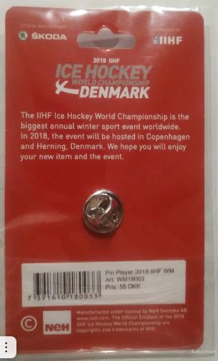 ХОККЕЙ ЗНАЧОК ЧЕМПИОНАТ МИРА ПО ХОККЕЮ 2018 IIHF WORLD HOCKEY CHAMPIONSHIP PIN 1