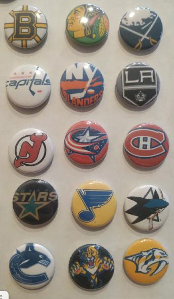 ХОККЕЙ НАБОР ЗНАЧКОВ КОМАНДА НХЛ ПУГОВИЦЫ 2010 TEAM NHL BUTTON HOCKEY PIN #31 4