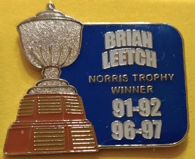ХОККЕЙ ЗНАK НХЛ РЭЙНДЖЕРС БРАЙАН ЛИЧ 1991-92 NHL BRIAN LEETCH RANGERS PIN 1