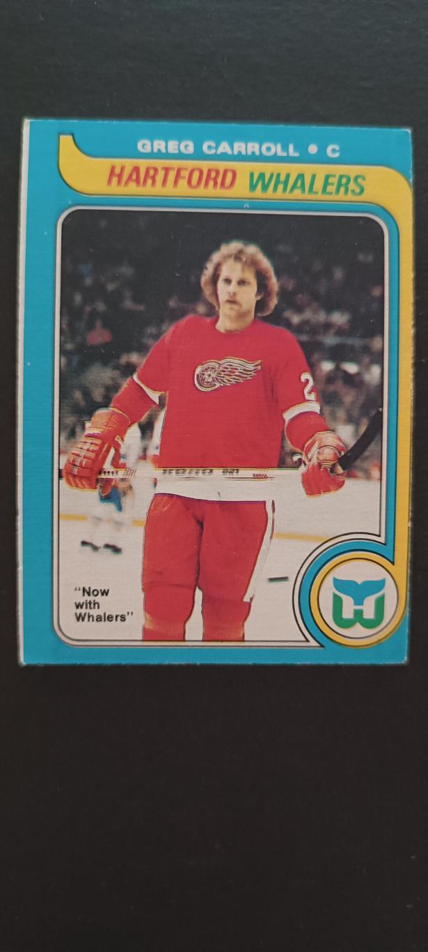 ХОККЕЙ КАРТОЧКА НХЛ O-PEE-CHEE 1979-80 NHL GREG CARROLL HARTFORD WHALERS #184