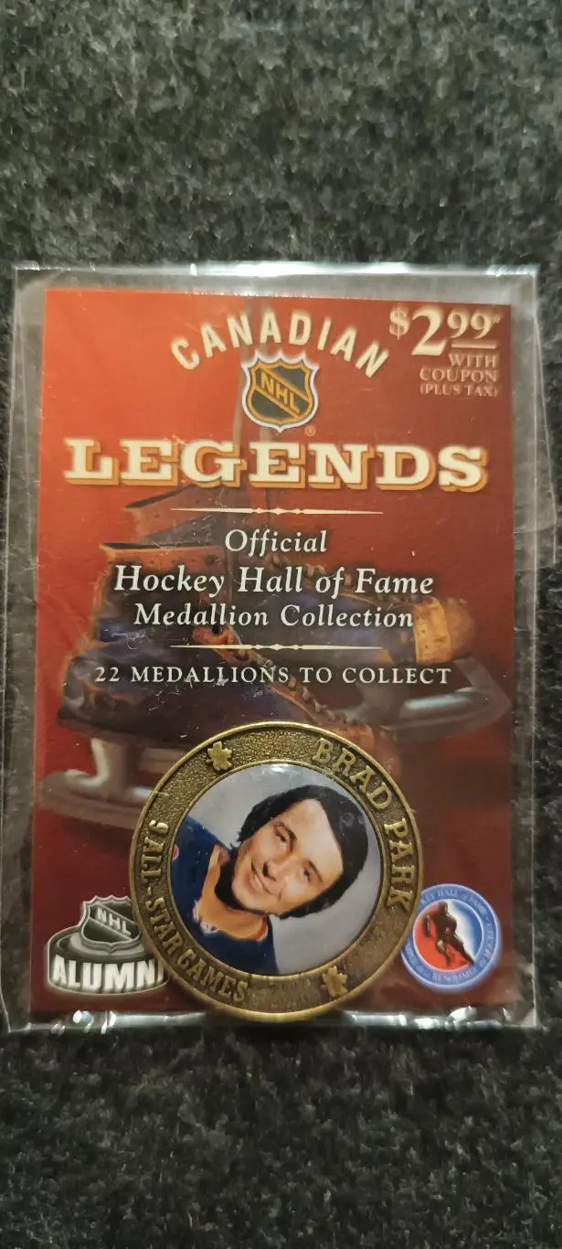 ХОККЕЙ МЕДАЛЬОН ЗАЛ СЛАВЫ ЛЕГЕНДЫ 2004 NHL BRAD PARK HHOF LEGENDS MEDALLION