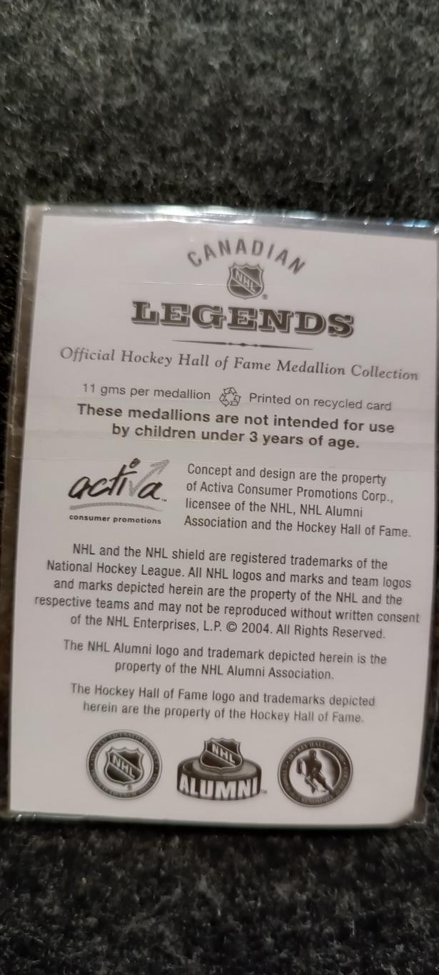 ХОККЕЙ МЕДАЛЬОН ЗАЛ СЛАВЫ ЛЕГЕНДЫ 2004 NHL PAUL COFFEY HHOF LEGENDS MEDALLION 1