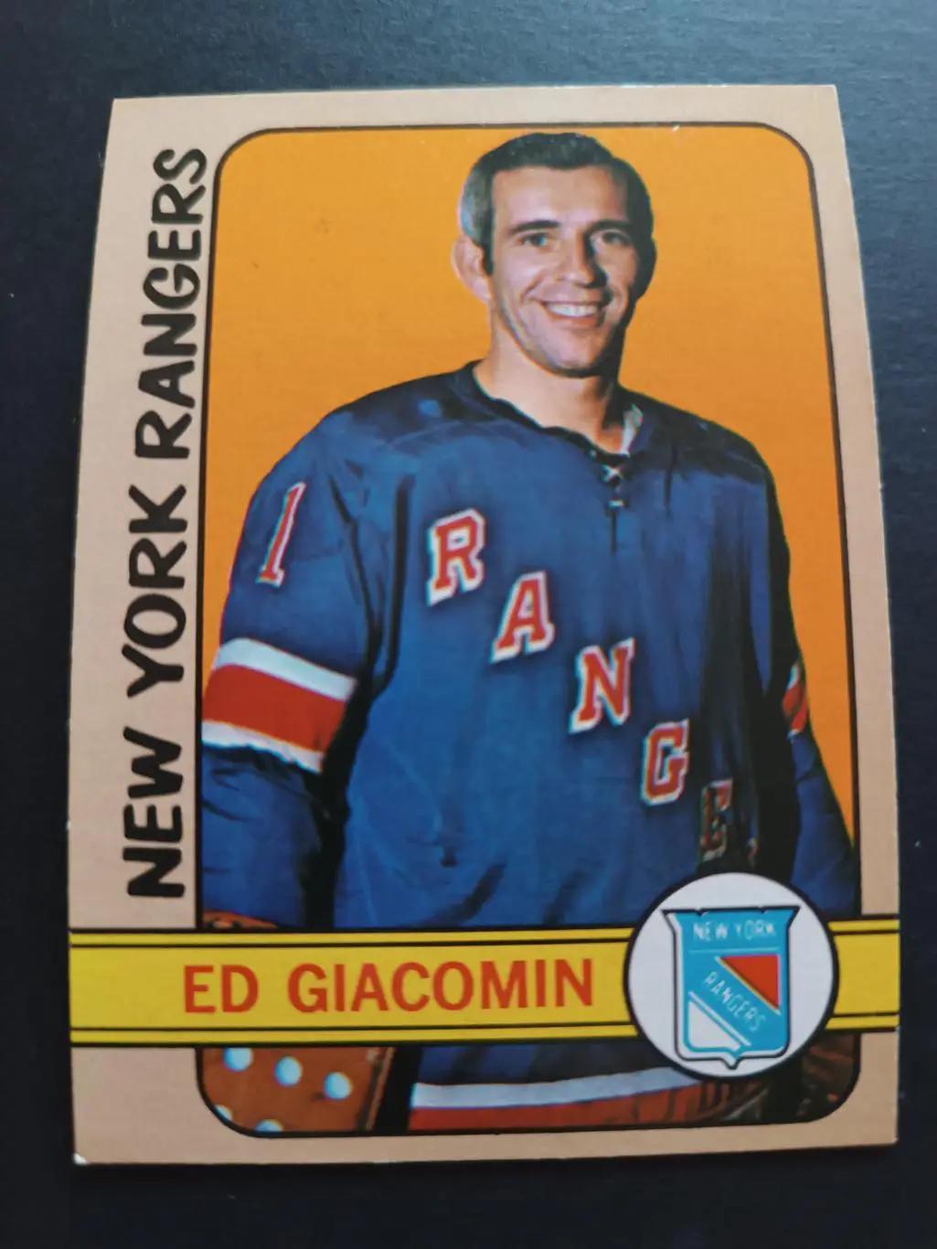 ХОККЕЙ КАРТОЧКА НХЛ TOPPS TCG 1972-73 NHL ED GIACOMIN NEW YORK RANGERS #165