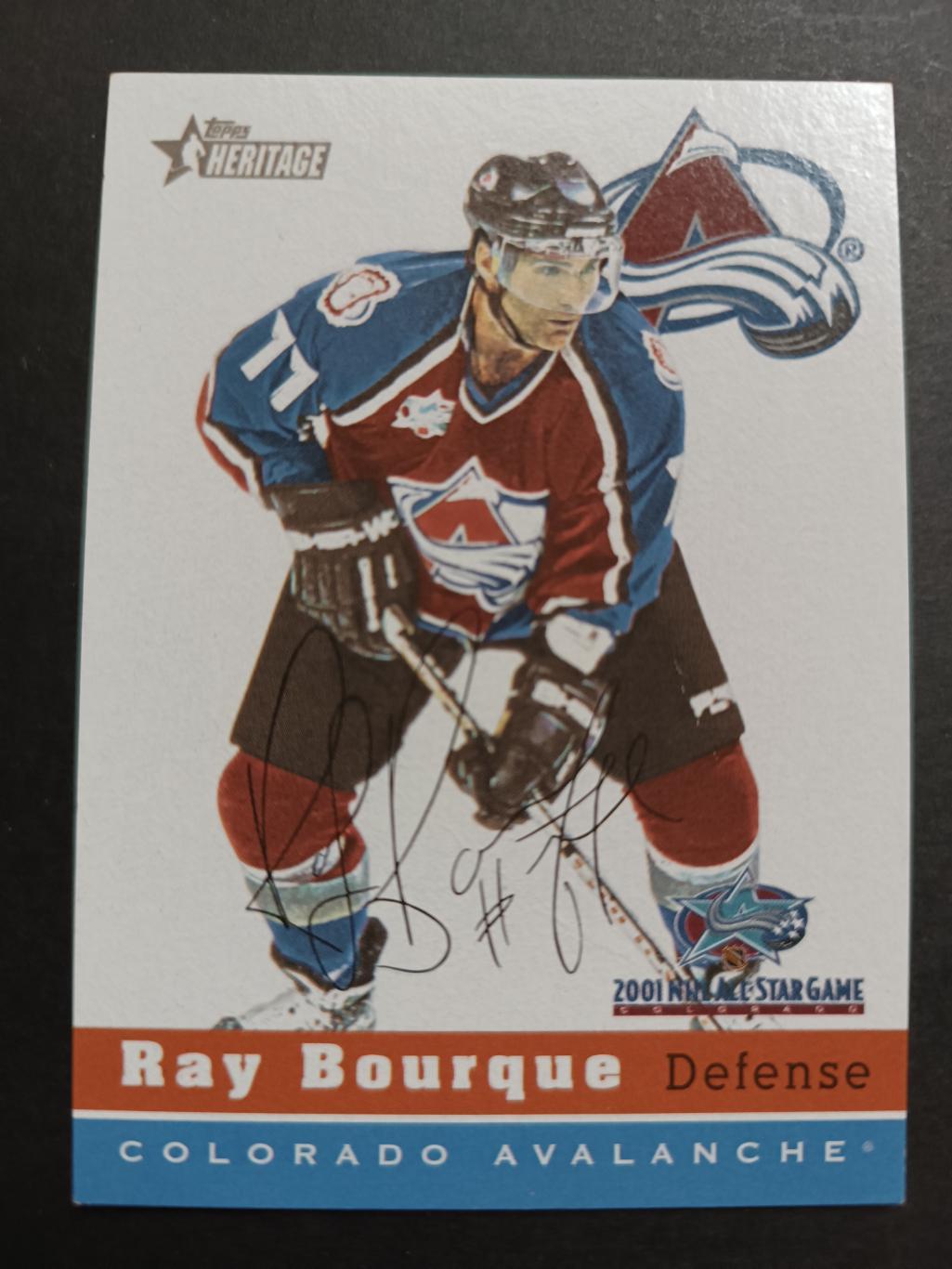 ХОККЕЙ КАРТОЧКА НХЛ TOPPS HERITAGE 2001 NHL ALL STAR GAME RAY BOURQUE #1 OF 6