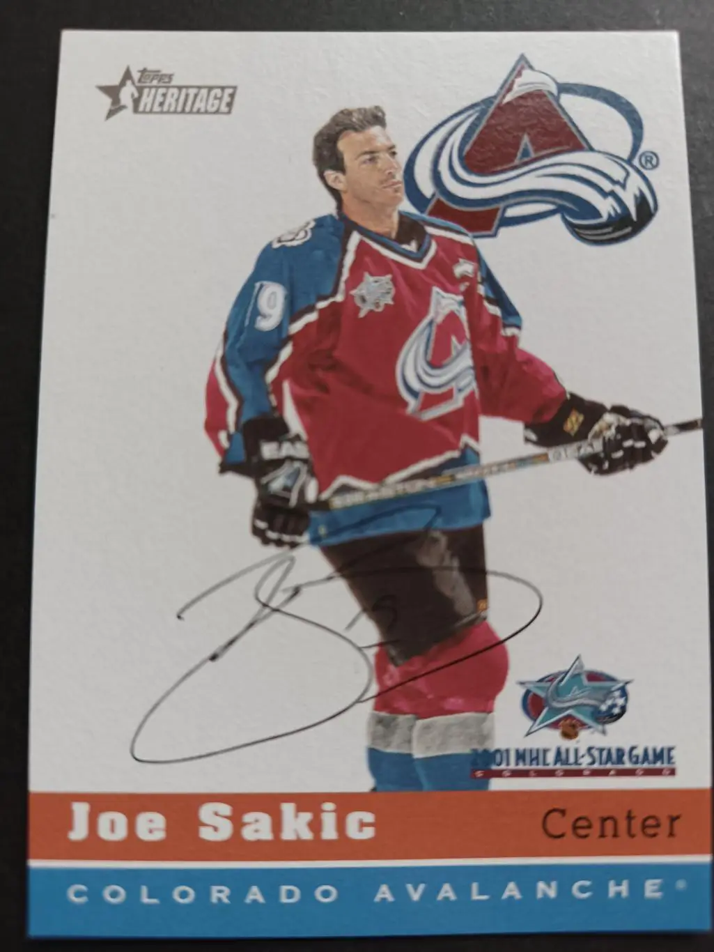 ХОККЕЙ КАРТОЧКА НХЛ TOPPS HERITAGE 2001 NHL ALL STAR GAME JOE SAKIC #4 OF 6