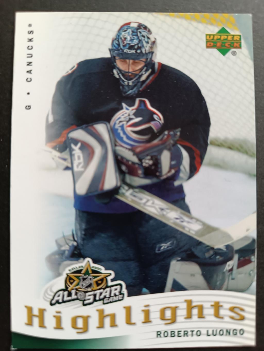 ХОККЕЙ КАРТОЧКА НХЛ UPPER DECK 2007-08 NHL ALL STAR GAME ROBERTO LUONGO #AS-4