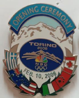 ХОККЕЙ ЗНАК ТУРИН ОТКРЫТИЕ ОЛИМПИЙСКИЕ ИГРЫ 2006 TORINO OPENING OLYMPIC GAME NBC