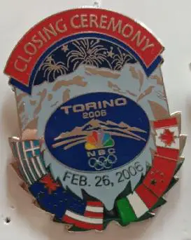 ХОККЕЙ ЗНАК ТУРИН ЗАКРЫТИЕ ОЛИМПИЙСКИЕ ИГРЫ 2006 TORINO CLOSING OLYMPIC GAME NBC 1